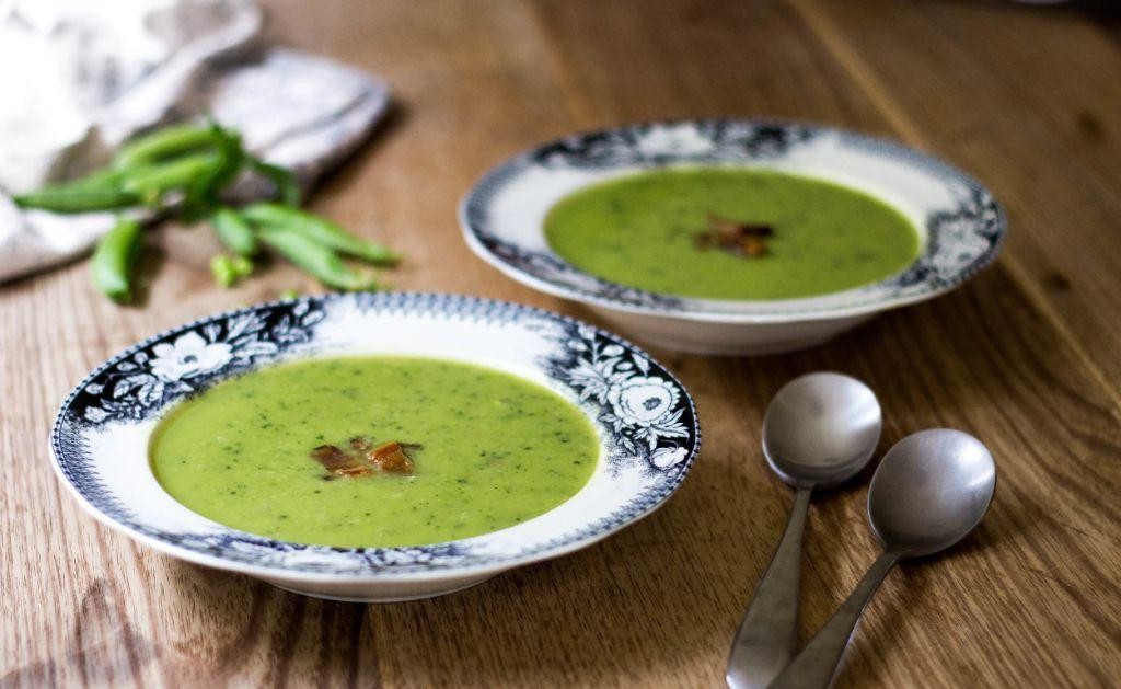 Zucchini Soup with Crispy Pancetta