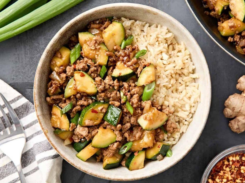 Zucchini and Ground Turkey Skillet