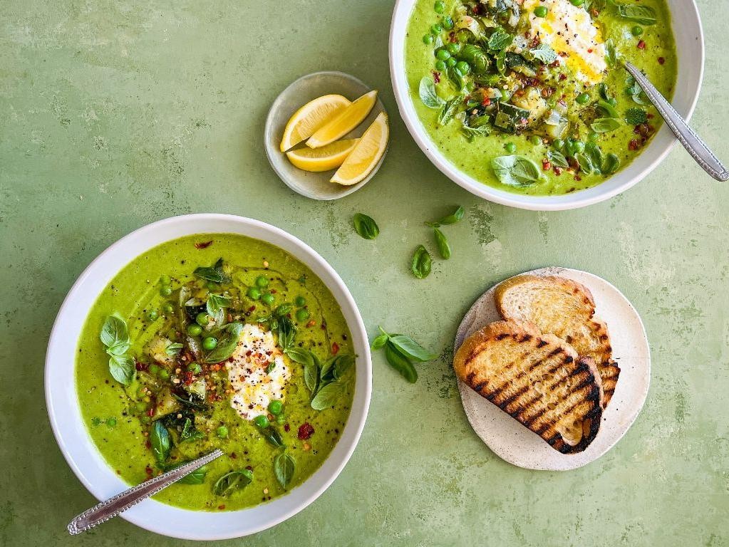 Zucchini and Leek Green Goddess Soup