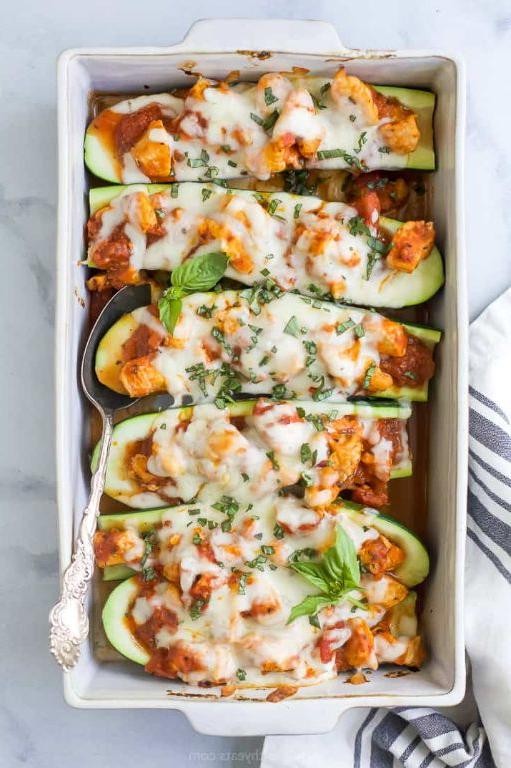 Zucchini and Parmesan Stuffed Keto Chicken