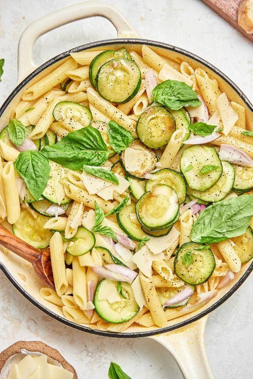 Zucchini and Penne Pasta Stir-Fry