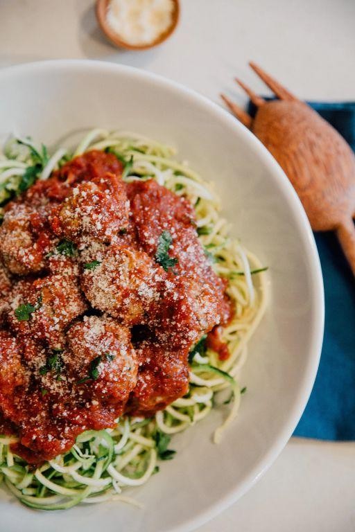 Zucchini and Turkey Meatballs in Marinara Sauce
