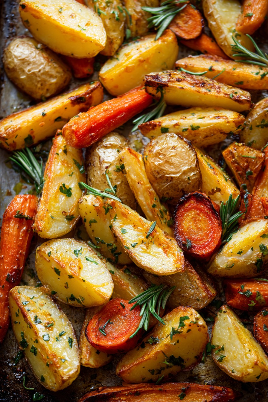 Potatoes And Carrots In Oven