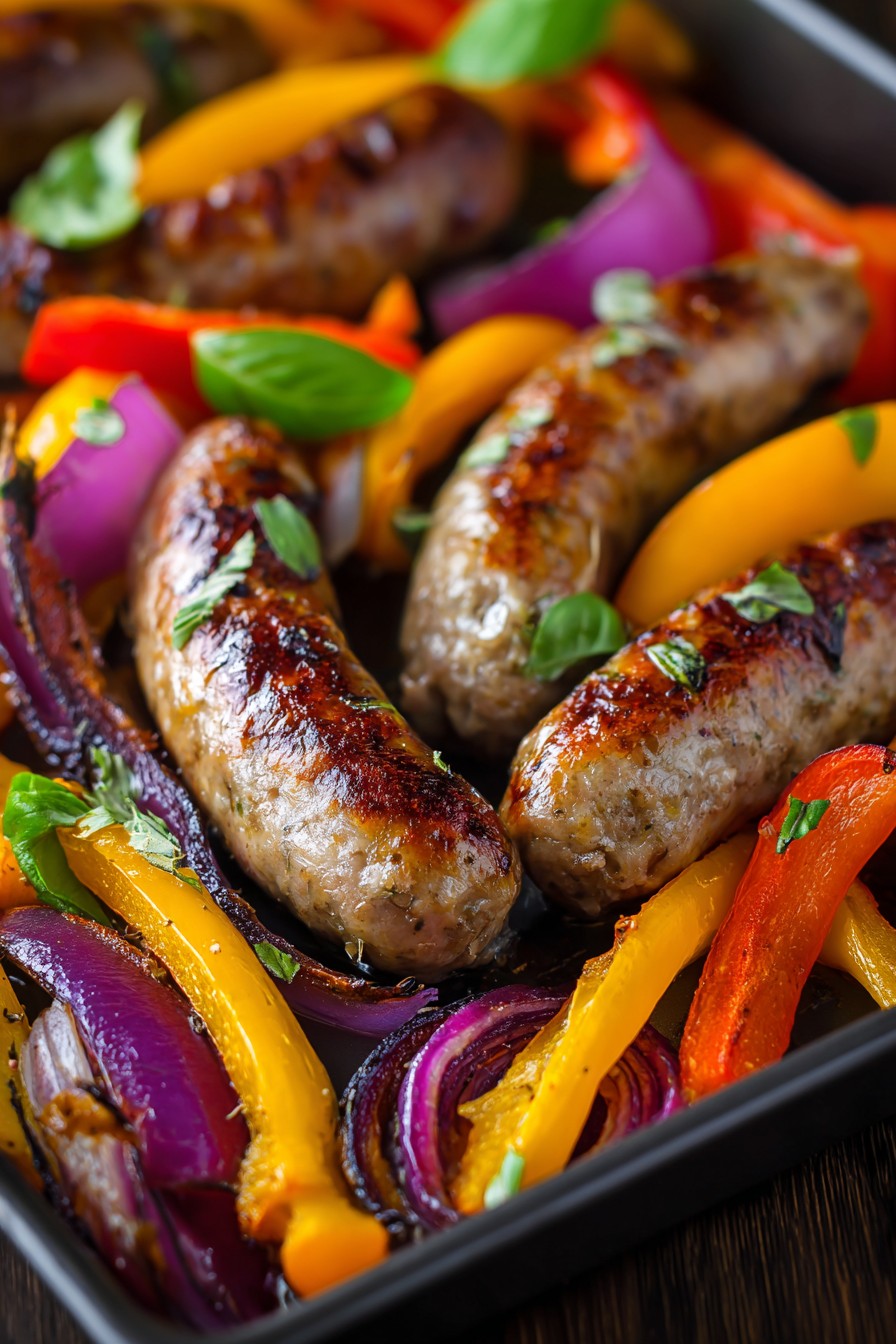 Sheet Pan Sausage And Peppers