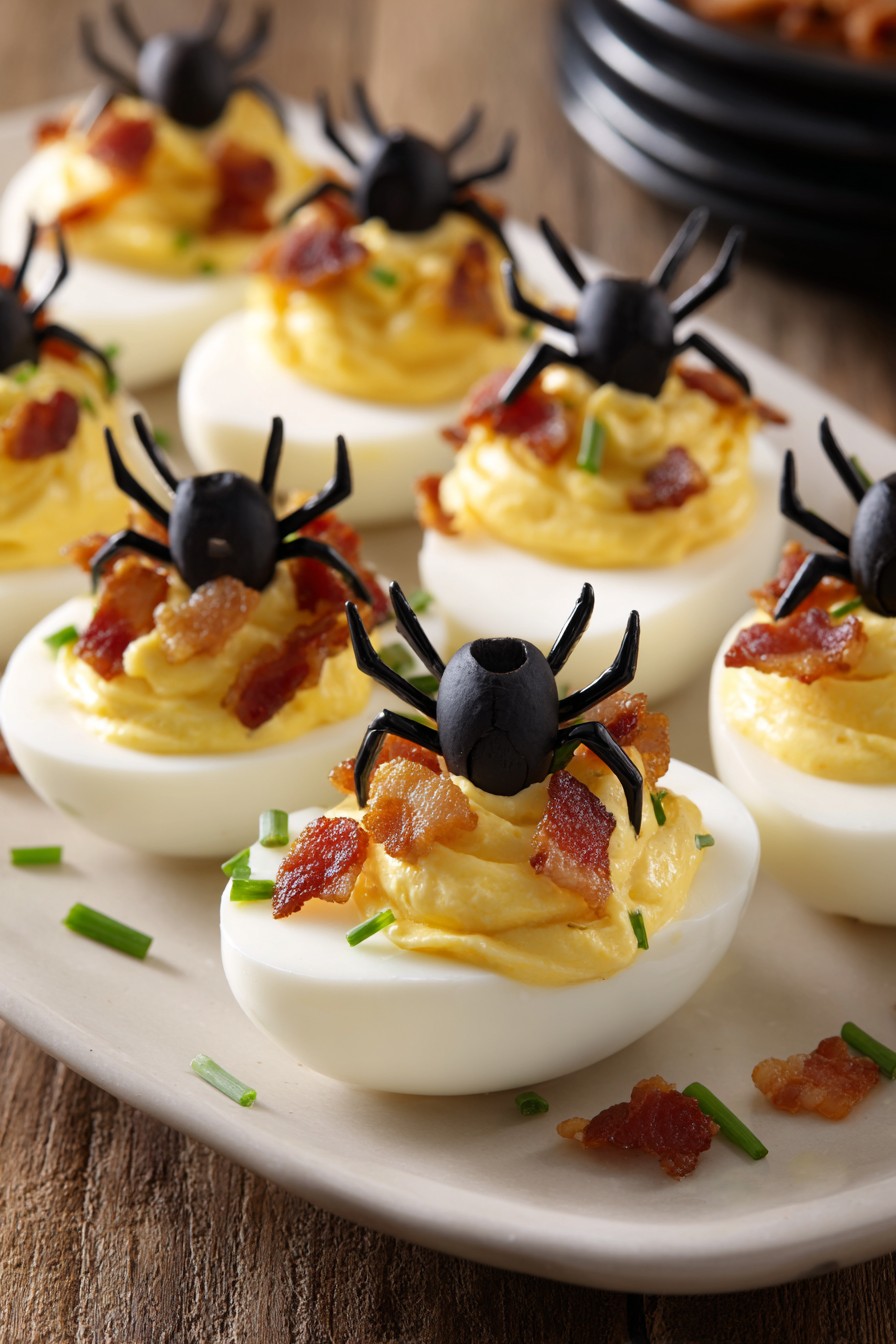 Spider Deviled Eggs