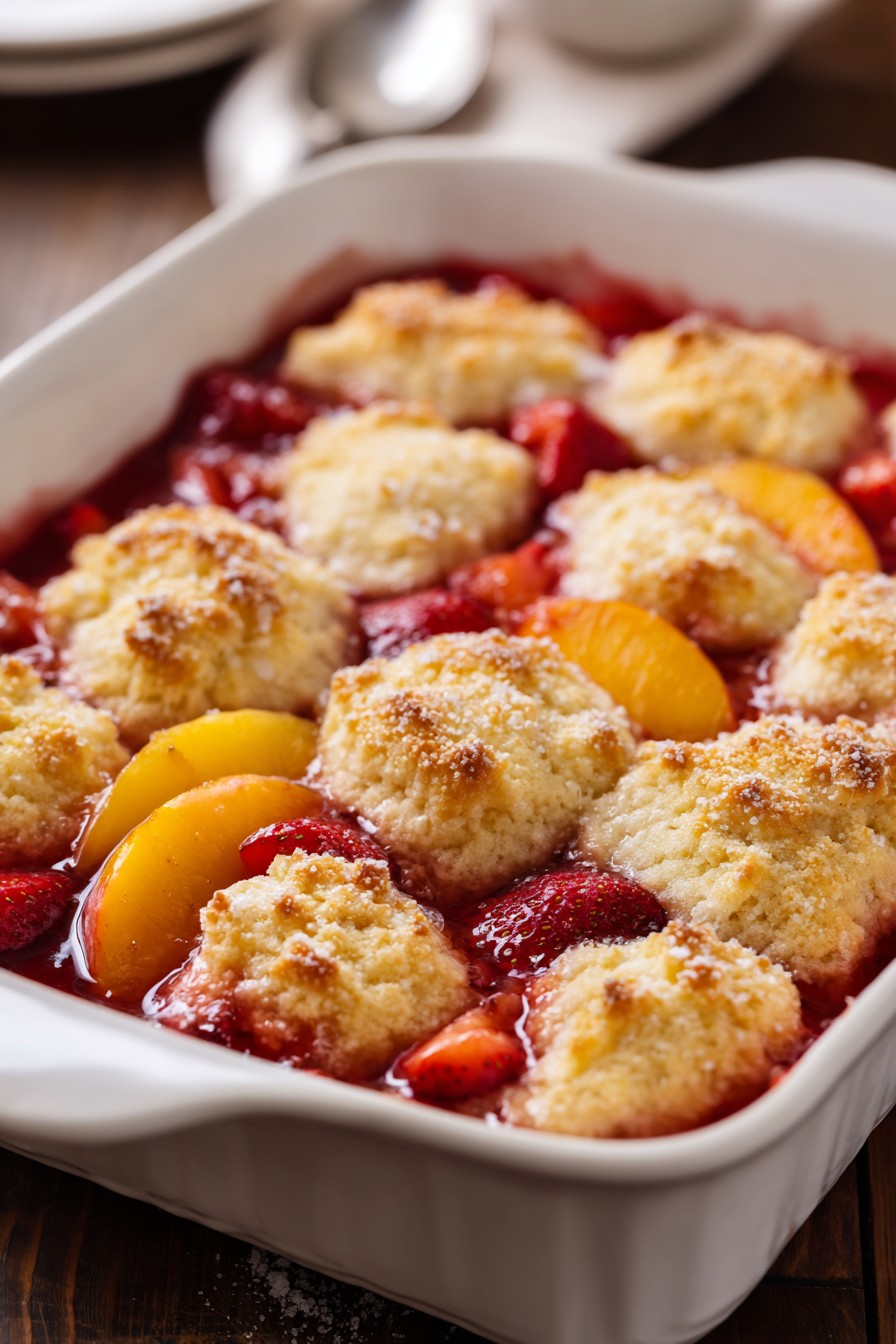 Strawberry Peach Cobbler