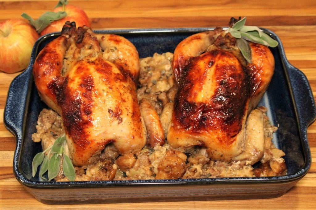 Apple Cider Brined Cornish Hen with Sage