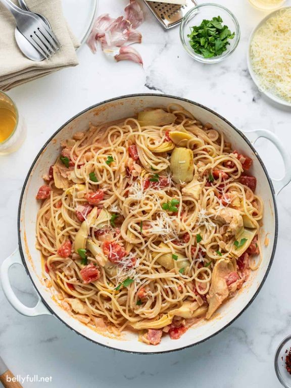 Artichoke and Marinara Spaghetti