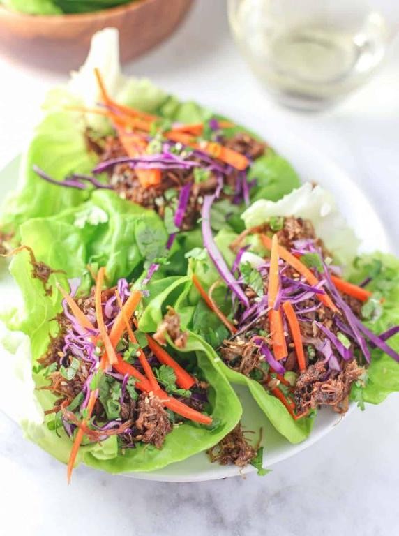 Asian BBQ Pork Lettuce Wraps