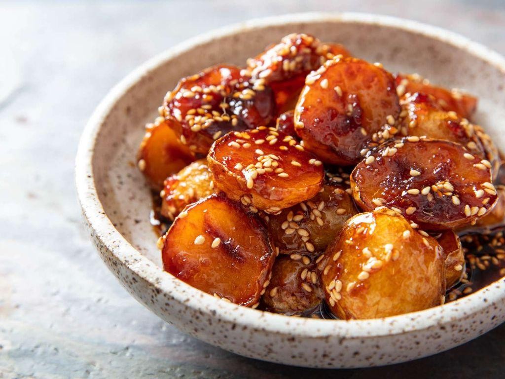 Asian Inspired Sweet Potatoes with Sesame and Ginger