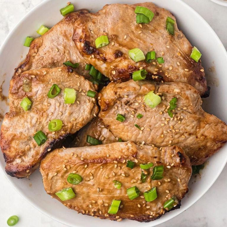 Asian Inspired Teriyaki Air Fryer Pork Steaks