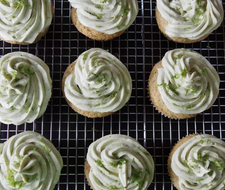 Avocado Lime Cupcakes with Cilantro Frosting