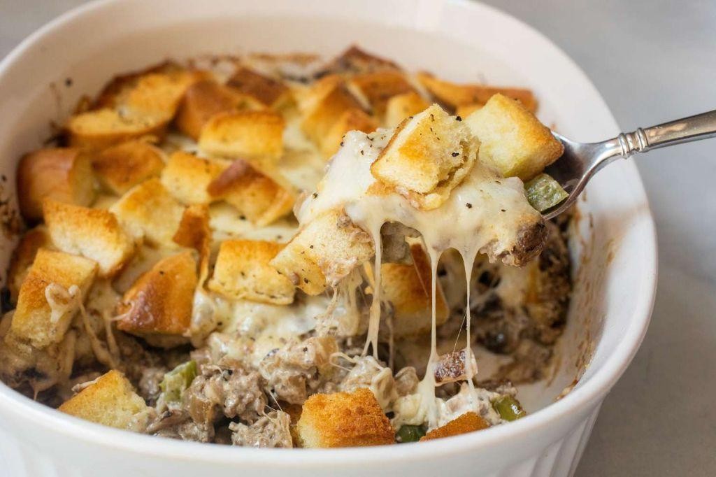 BBQ Philly Cheesesteak Casserole