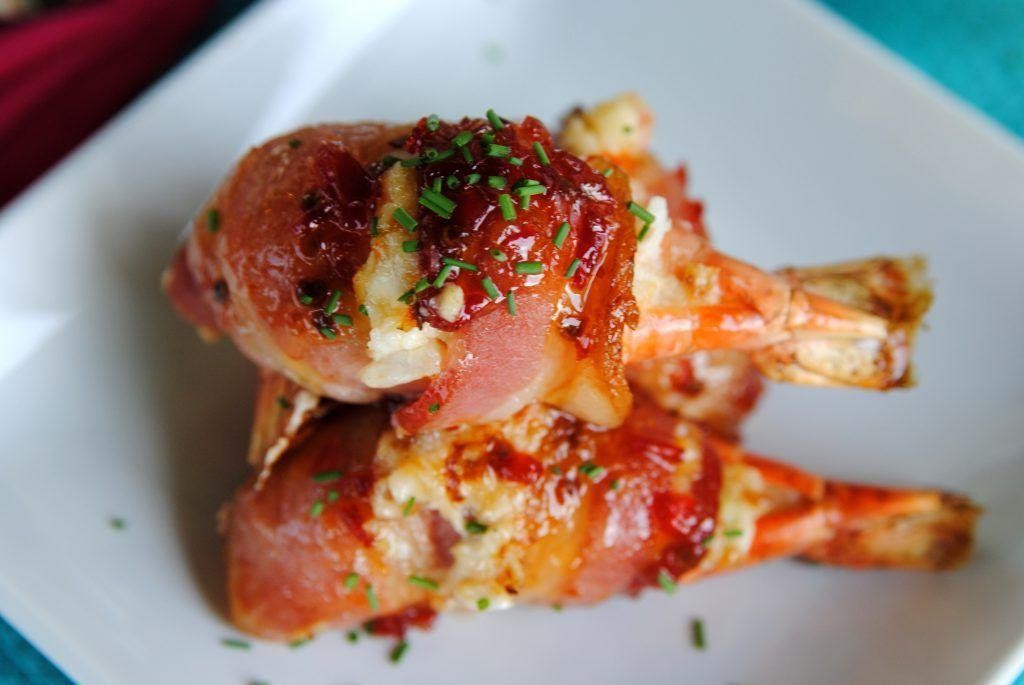 Bacon-Wrapped Baked Stuffed Shrimp