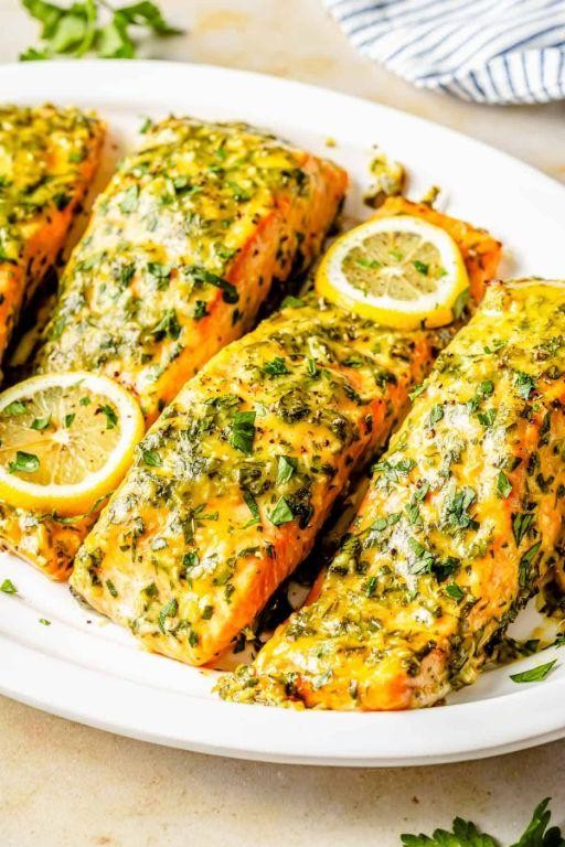 Baked Alaskan Salmon with Dijon and Garlic