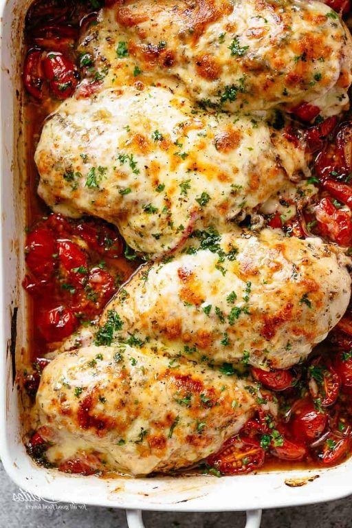 Baked Chicken with Tomato and Mozzarella
