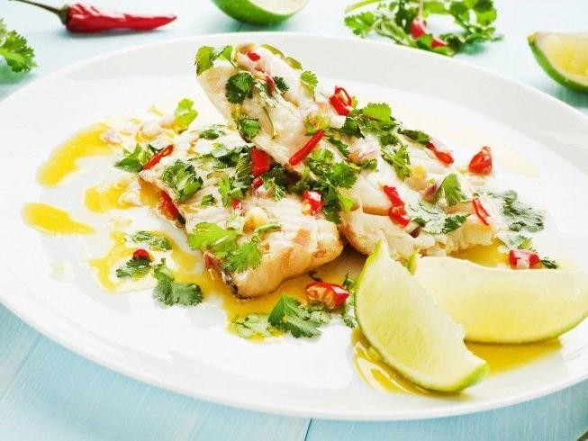 Baked Sea Bass with Lime and Ginger
