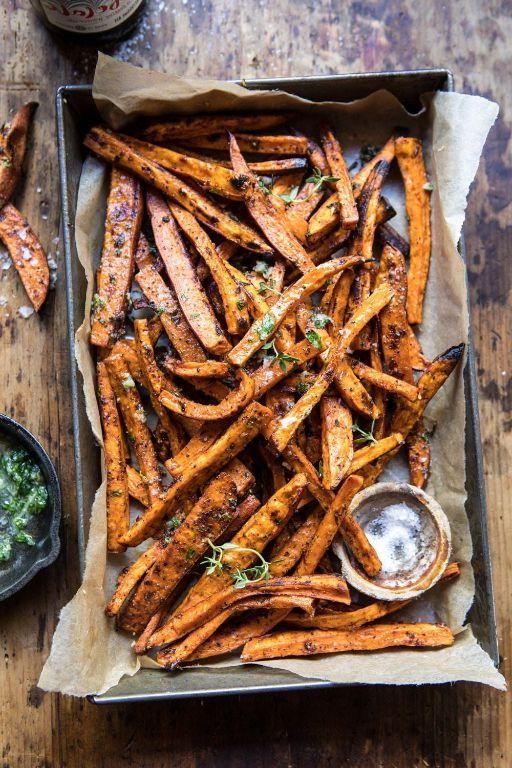 Baked Sweet Potato Fries with Herbs