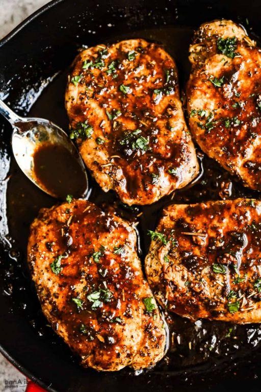 Balsamic Brown Sugar Oven Baked Pork Chops
