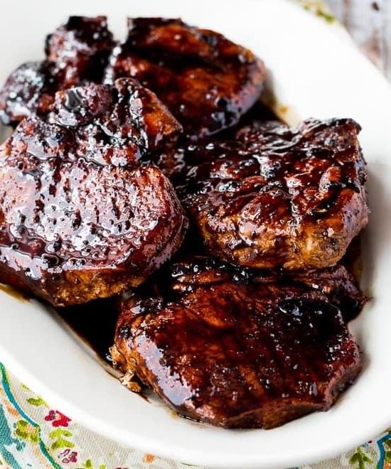 Balsamic Glazed Air Fryer Pork Steaks