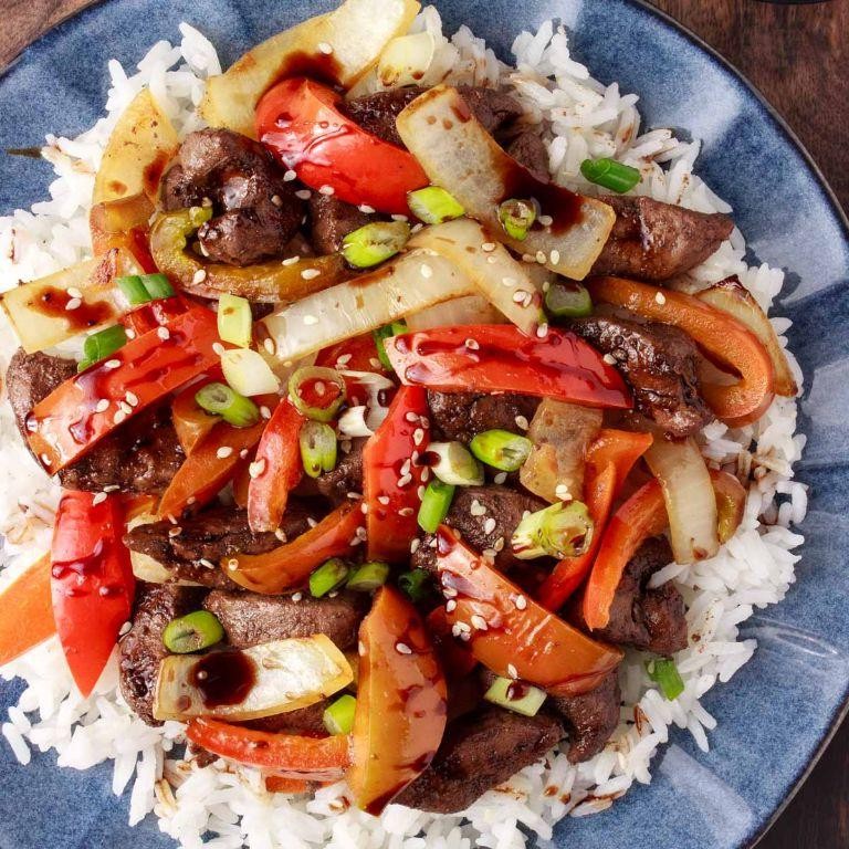 Balsamic Glazed Liver and Vegetables