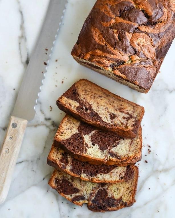 Banana Chocolate Marble Loaf