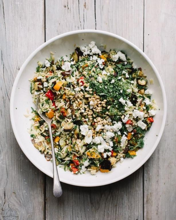 Basil Pesto and Roasted Vegetable Orzo