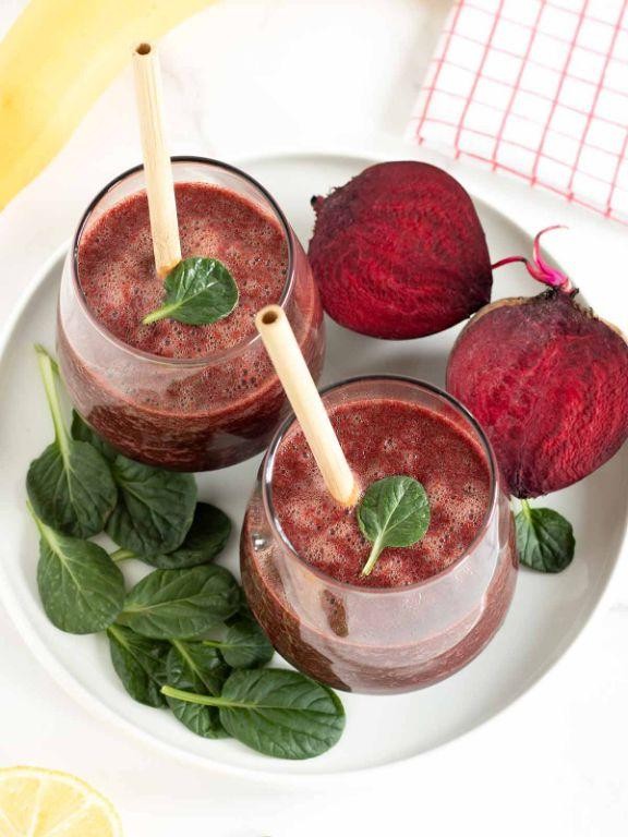 Beet Green Smoothie with Banana