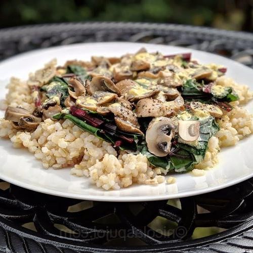 Beet Green and Mushroom Risotto