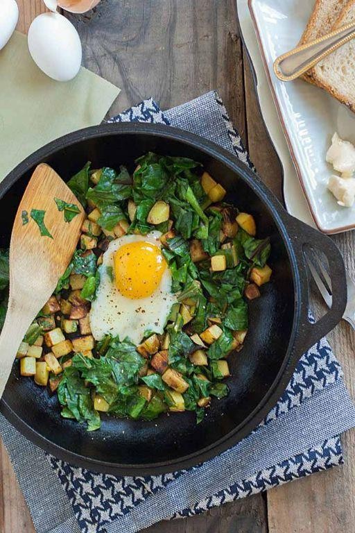 Beet Green and Potato Hash