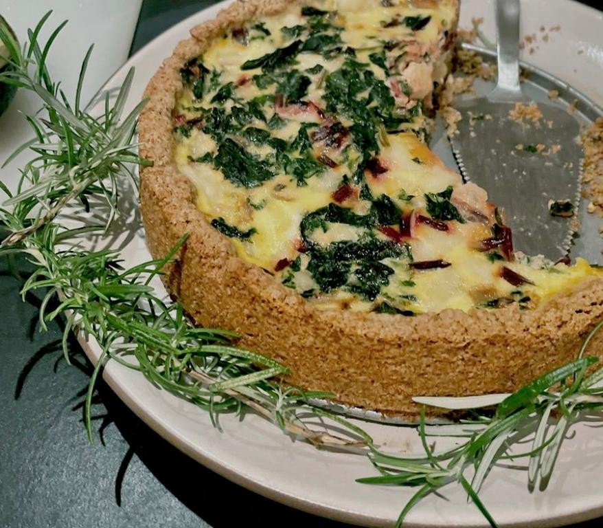 Beet Greens and Feta Quiche