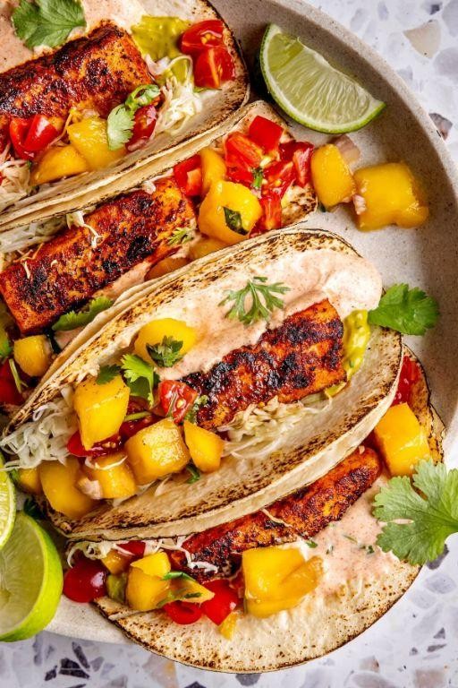 Blackened Fish Tacos with Mango Salsa