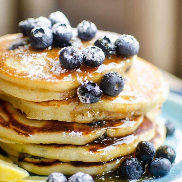 Blueberry Lemon Pancake Stacks