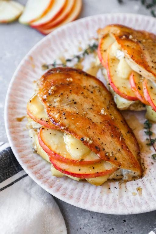Brie and Apple Stuffed Chicken Breast