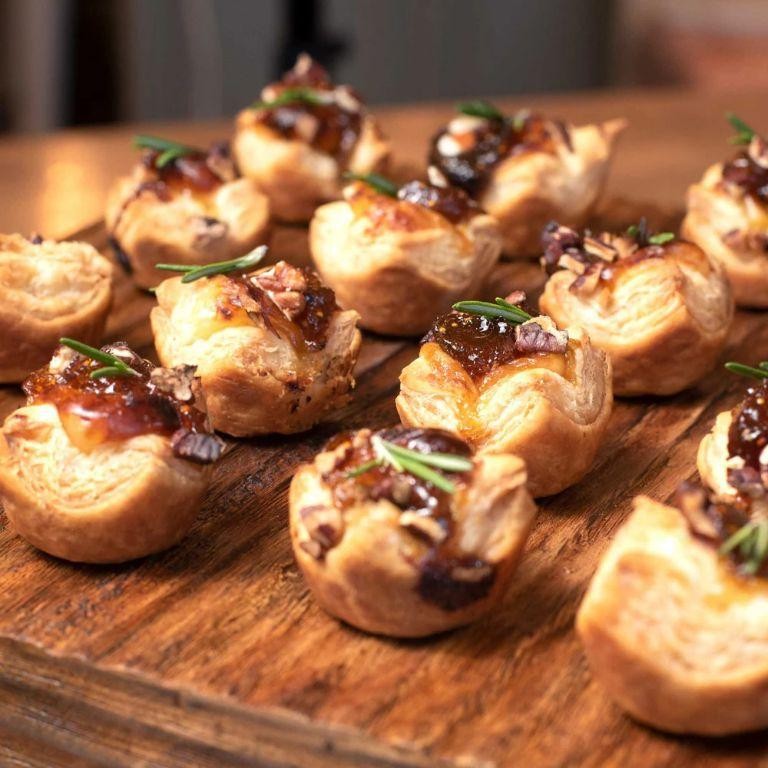 Brie and Fig Jam Puff Pastry Bites