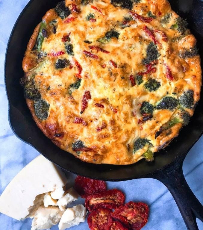 Broccoli Frittata with Sun-Dried Tomatoes