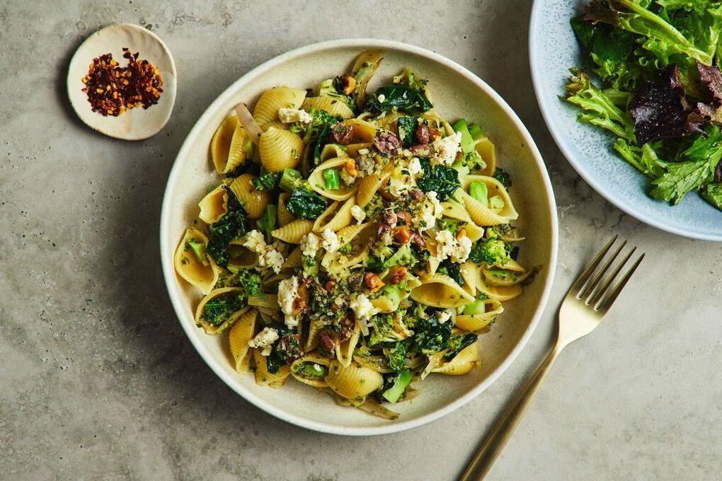Broccoli Tagliatelle with Capers and Olives