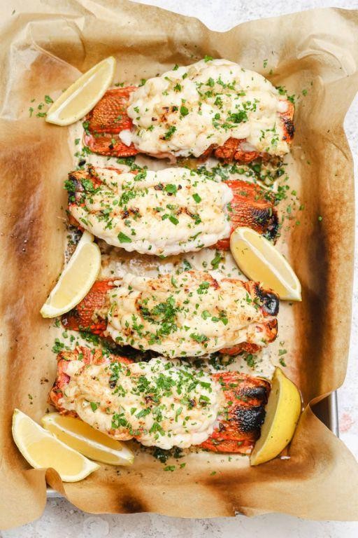 Broiled Lobster Tails with Garlic Parsley Butter