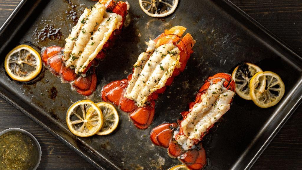 Broiled Lobster Tails with Pesto Butter
