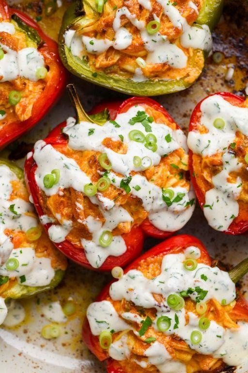 Buffalo Chicken Stuffed Peppers