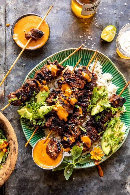 Buffalo Meat Skewers with Ginger Marinade