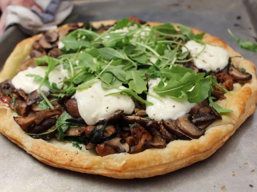 Burrata and Mushroom Tart