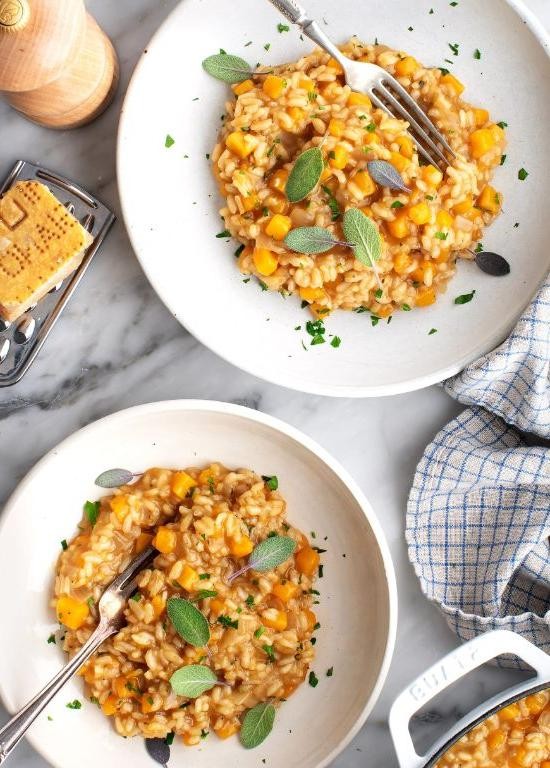 Butternut Squash Risotto with White Wine and Gruyere