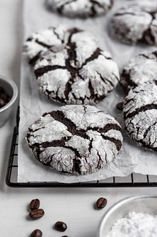 Cacao Espresso Crinkle Cookies