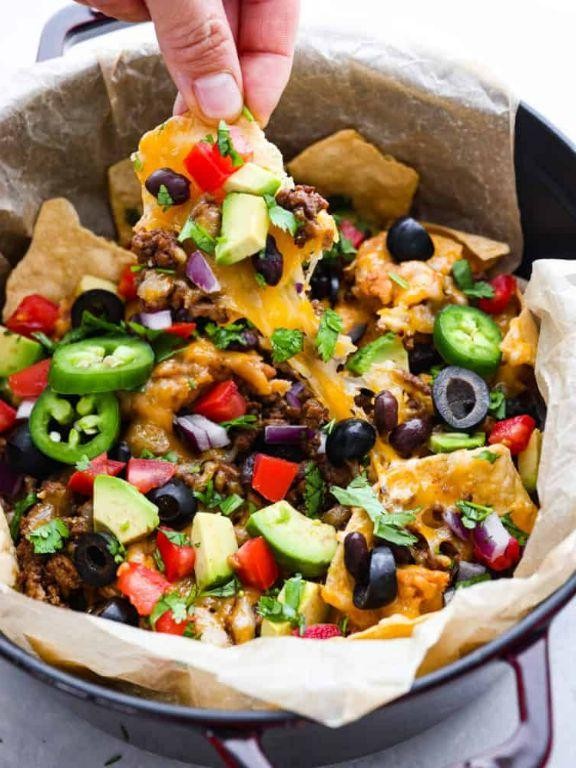 Campfire Nachos with Ground Beef and Beans