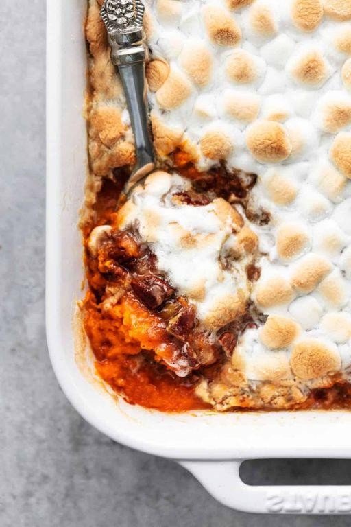 Candied Pecan and Marshmallow Stuffed Sweet Potatoes