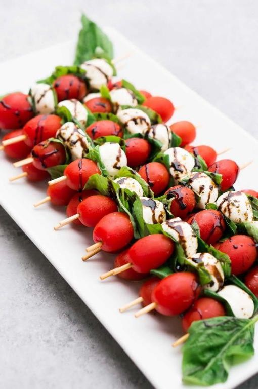 Caprese Skewers with Balsamic Reduction
