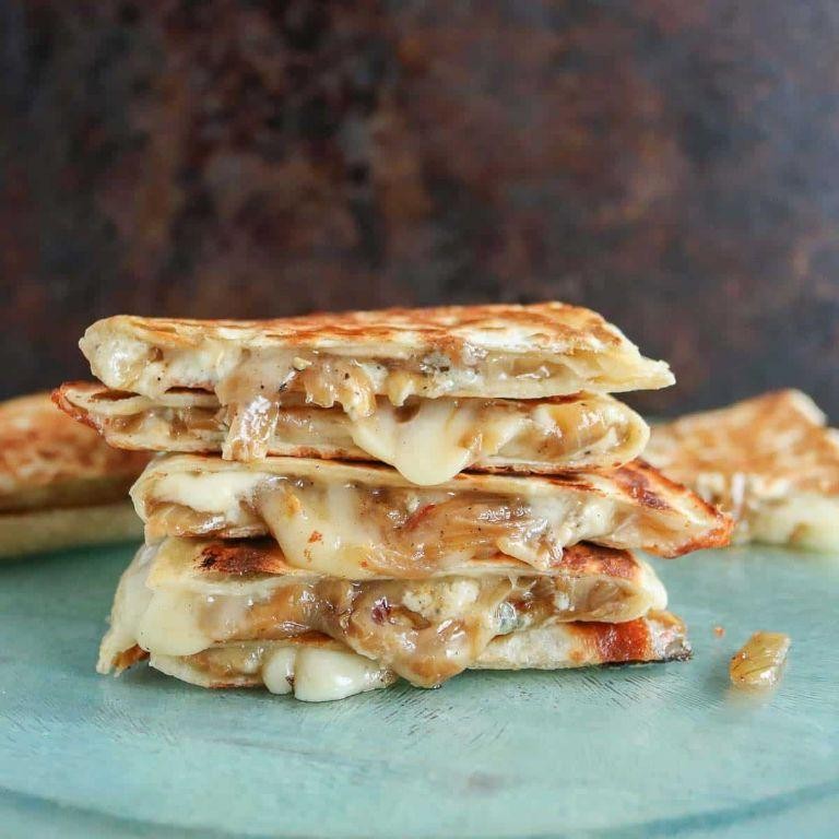 Caramelized Onion and Brie Quesadillas