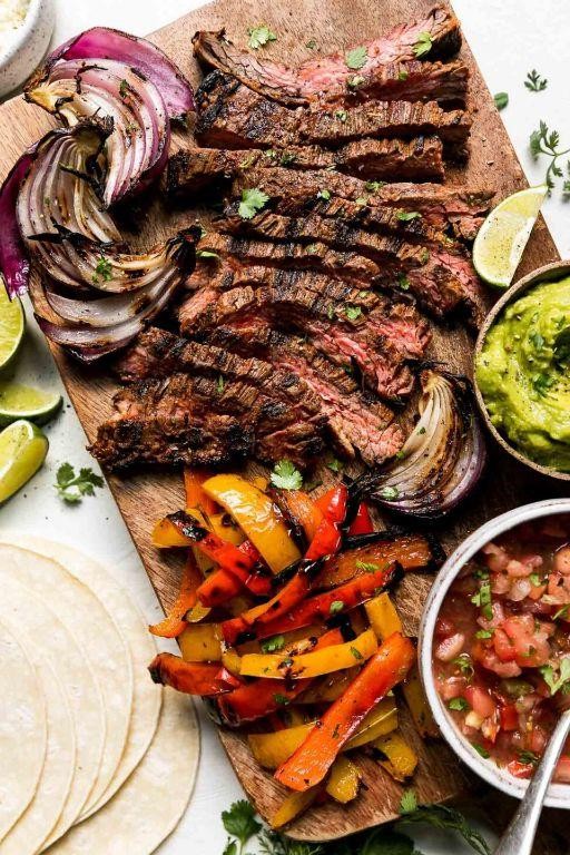 Carne Picada Fajitas with Grilled Vegetables