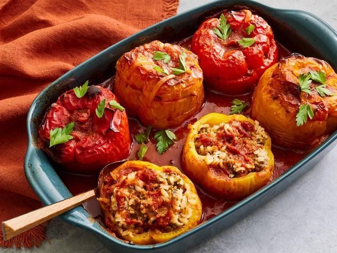 Carne Picada Stuffed Peppers with Rice